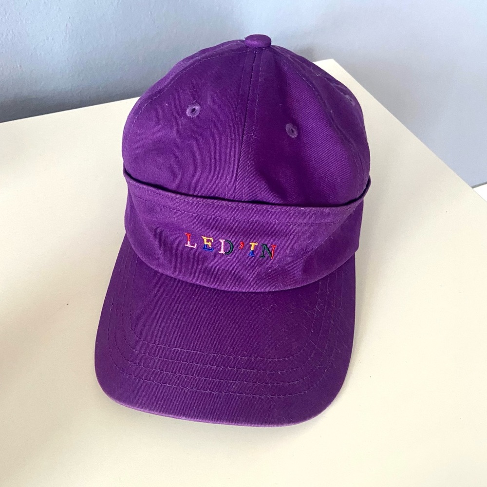LEDin Korean Streetwear Purple Logo Baseball Cap